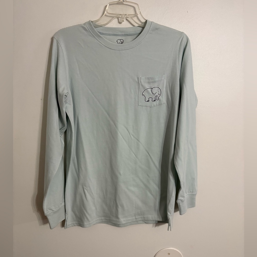 Ivory Ella Blue Long Sleeve Tee Casual Comfort Size Small